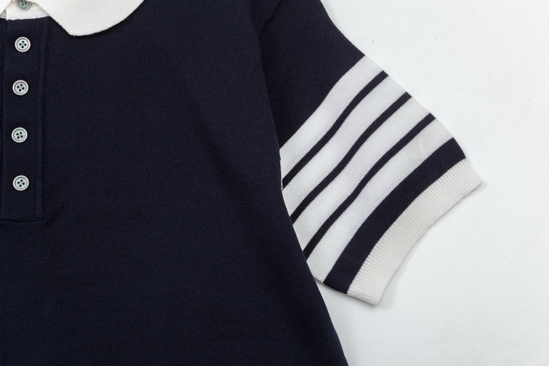 Four-Bar Stripe Knit Tee | Thom Browne