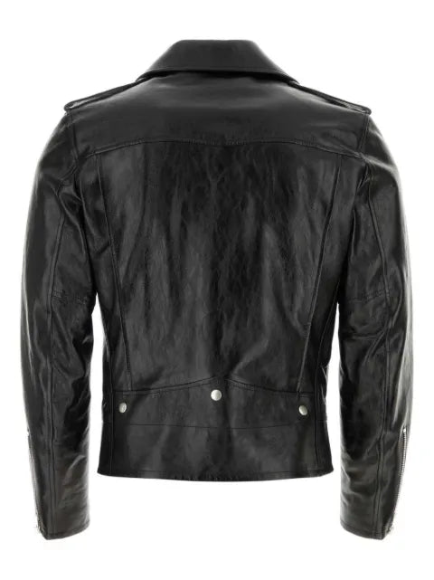 Saint Laurent leather zipped biker jacket