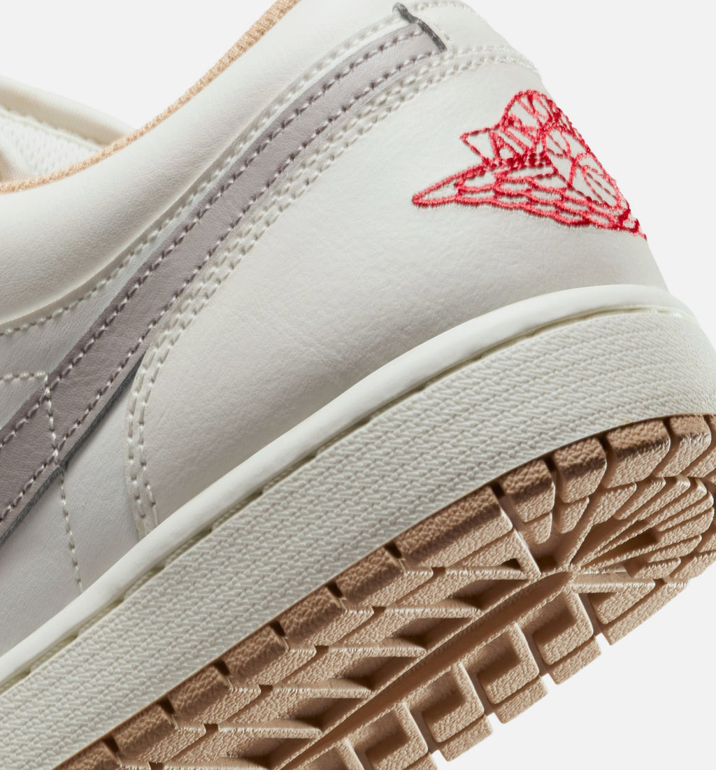 Air Jordan 1 Low Sail Fire Red Men's Shoes - Sail/Red/College Grey/Hemp