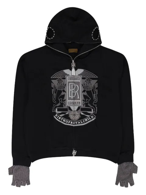 BIRTH OF ROYAL CHILD Royce embellished zip-up hoodie