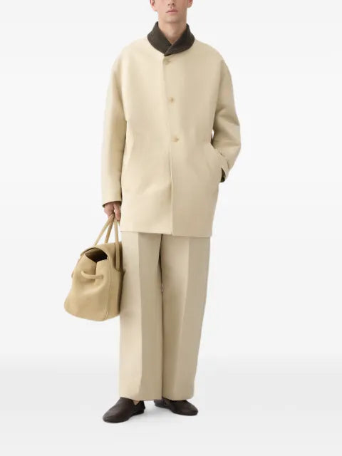 Jacquemus ribbed-collar button-up coat