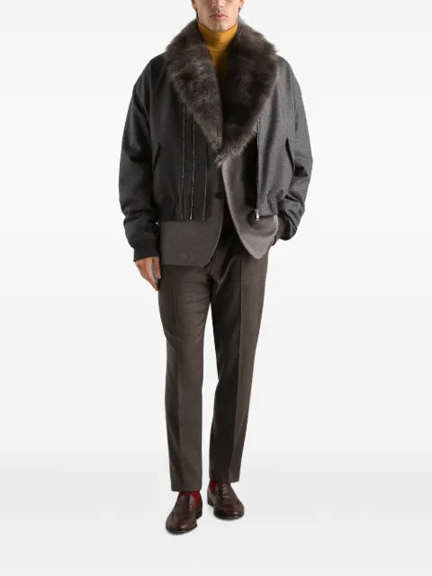 Dolce & Gabbana padded wool flannel bomber jacket