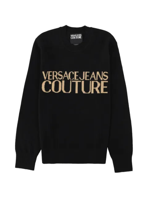 Versace Jeans Couture logo-intarsia crew-neck sweater