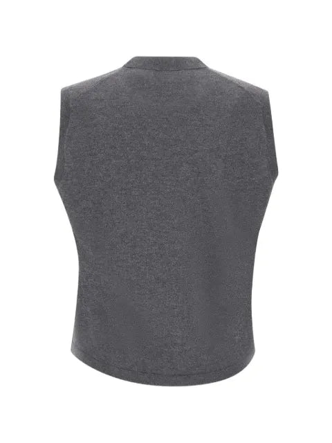 Kangra button-fastening ribbed-trim vest