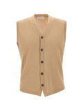 Kangra button-up fine-knit vest