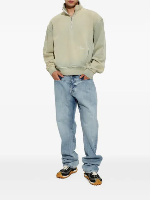 RHUDE Classique embroidered-logo quarter-zip sweatshirt