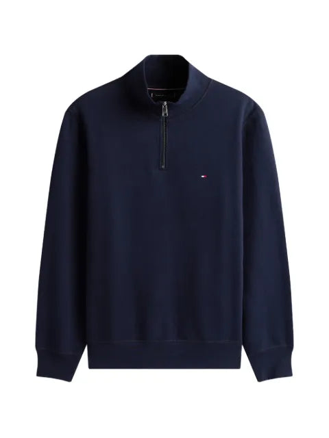 Tommy Hilfiger quarter-zip logo-embroidered sweatshirt