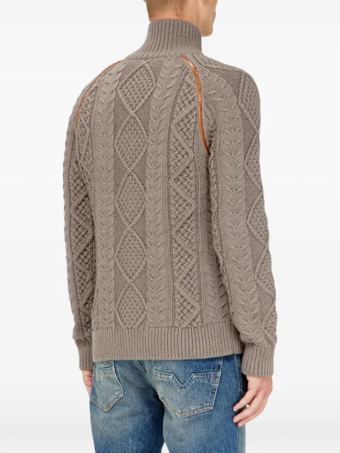 Diesel zip cardigan in cable knit