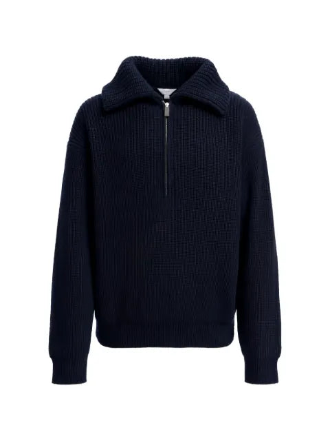 Malo ribbed half-zip sweater