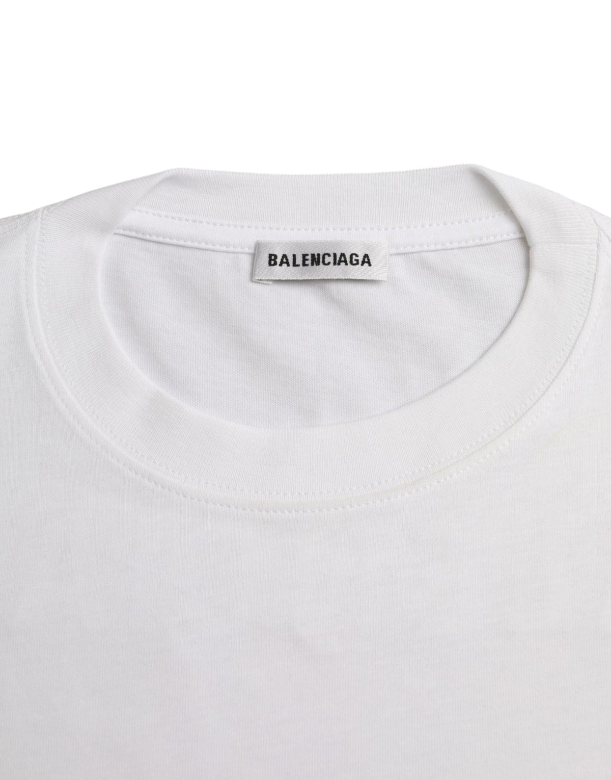 Balenciaga White Cotton Crew Neck Short Sleeves women T-shirt