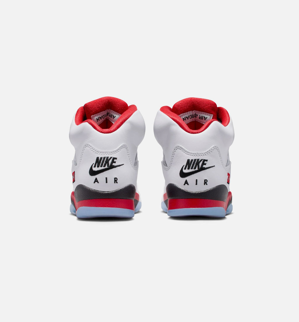 Air Jordan 5 Retro Fire Red | Grade School Lifestyle Shoe | White/Fire Red/Black