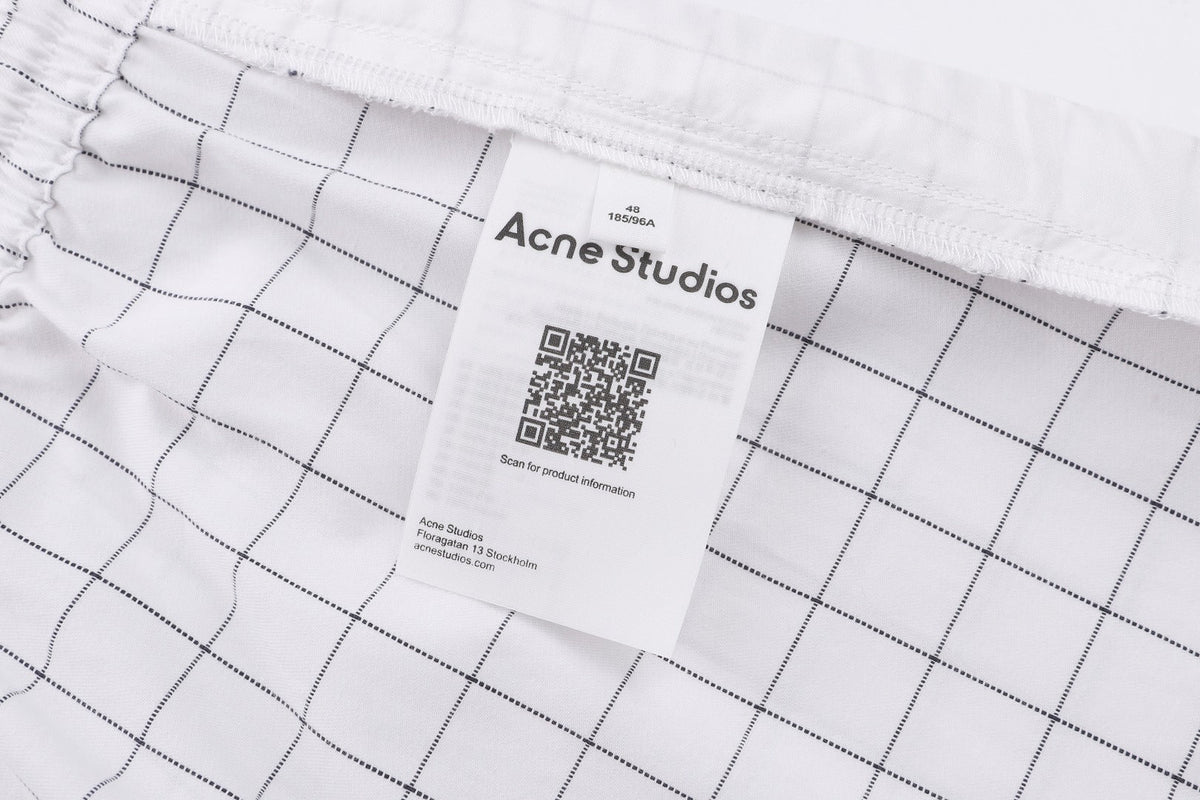 Acne Studios Grid‑Pattern Drawstring Casual Shorts