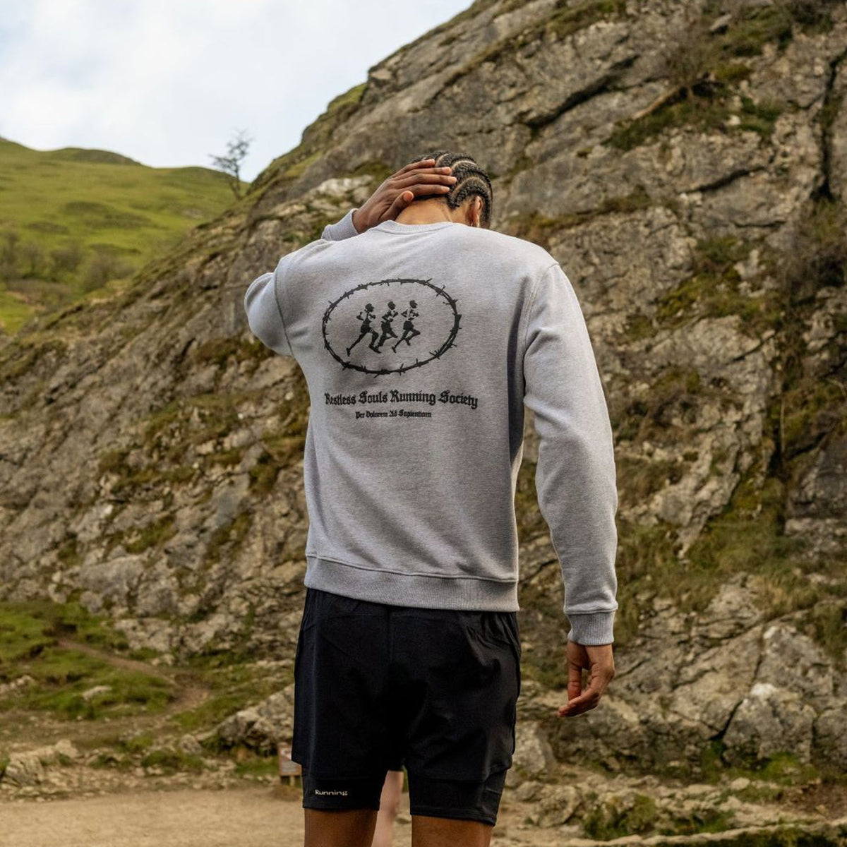 Acid Running x Percival Restless Souls Sweatshirt: Atheletic Grey