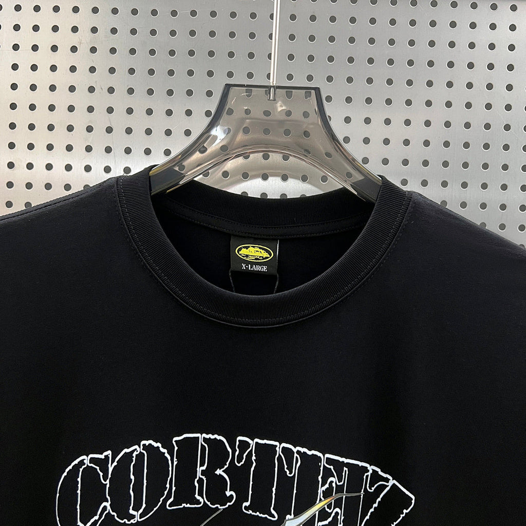 Corteiz Rules The World Graphic Oversized Tee – Black