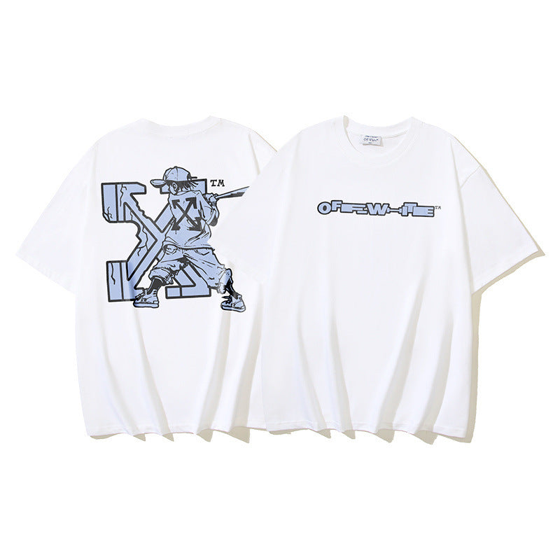 Off-White Letter and Arrow Graphic Short Sleeve Crewneck T-Shirt