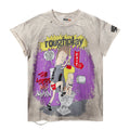 Rough Play Rhinestone Cartoon Graphic Distressed T-Shirt