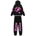Sp5der Pink Star Graphic Matching Set - Black