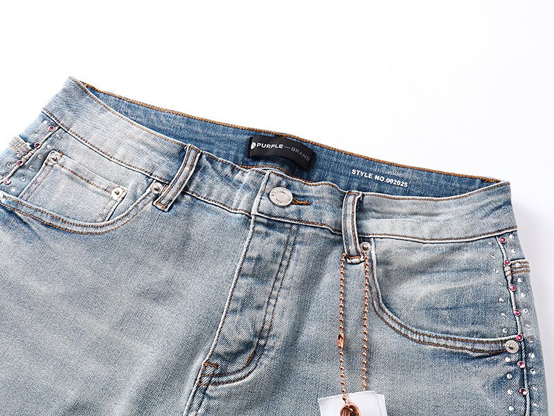 Purple Brand Light Blue Rhinestone Flare Jeans