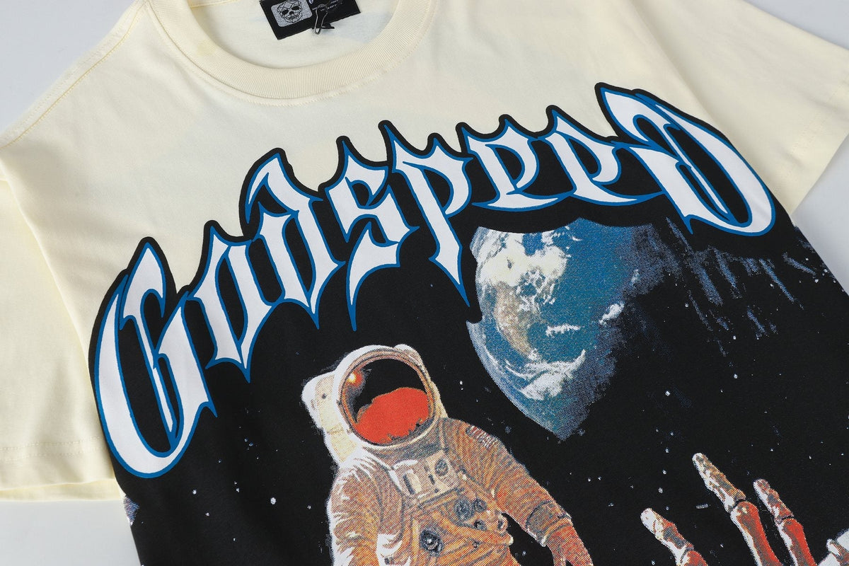 Godspeed Cream Astronaut Graphic Short-Sleeve T-Shirt