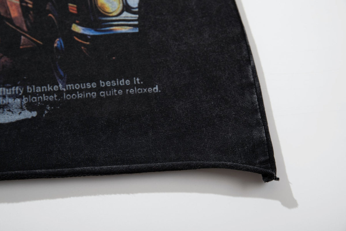 MAJESTIK Washed Black Rhinestone Graphic Short-Sleeve T-Shirt