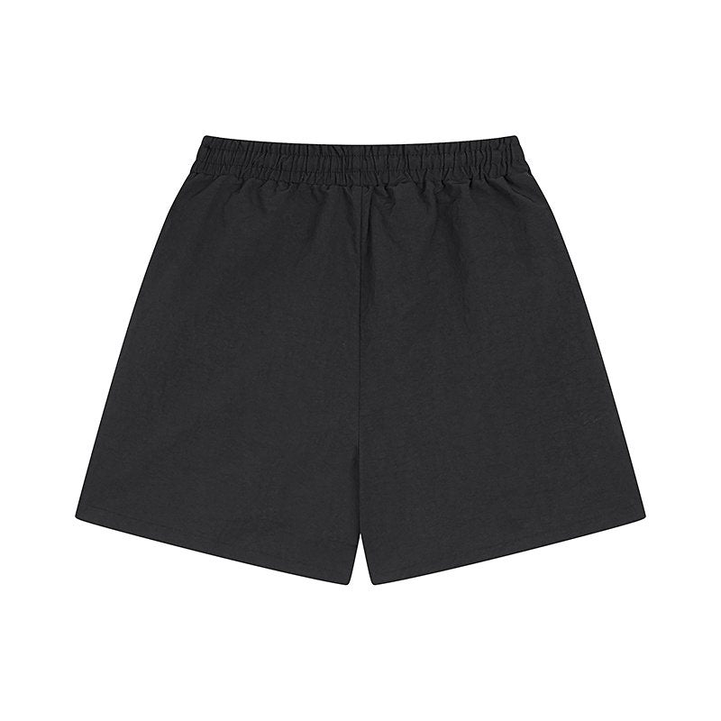 MIXED EMOTION Black Front Graphic Appliqué Shorts