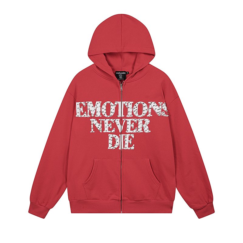 MIXED EMOTION Back Graphic Zip Hoodie