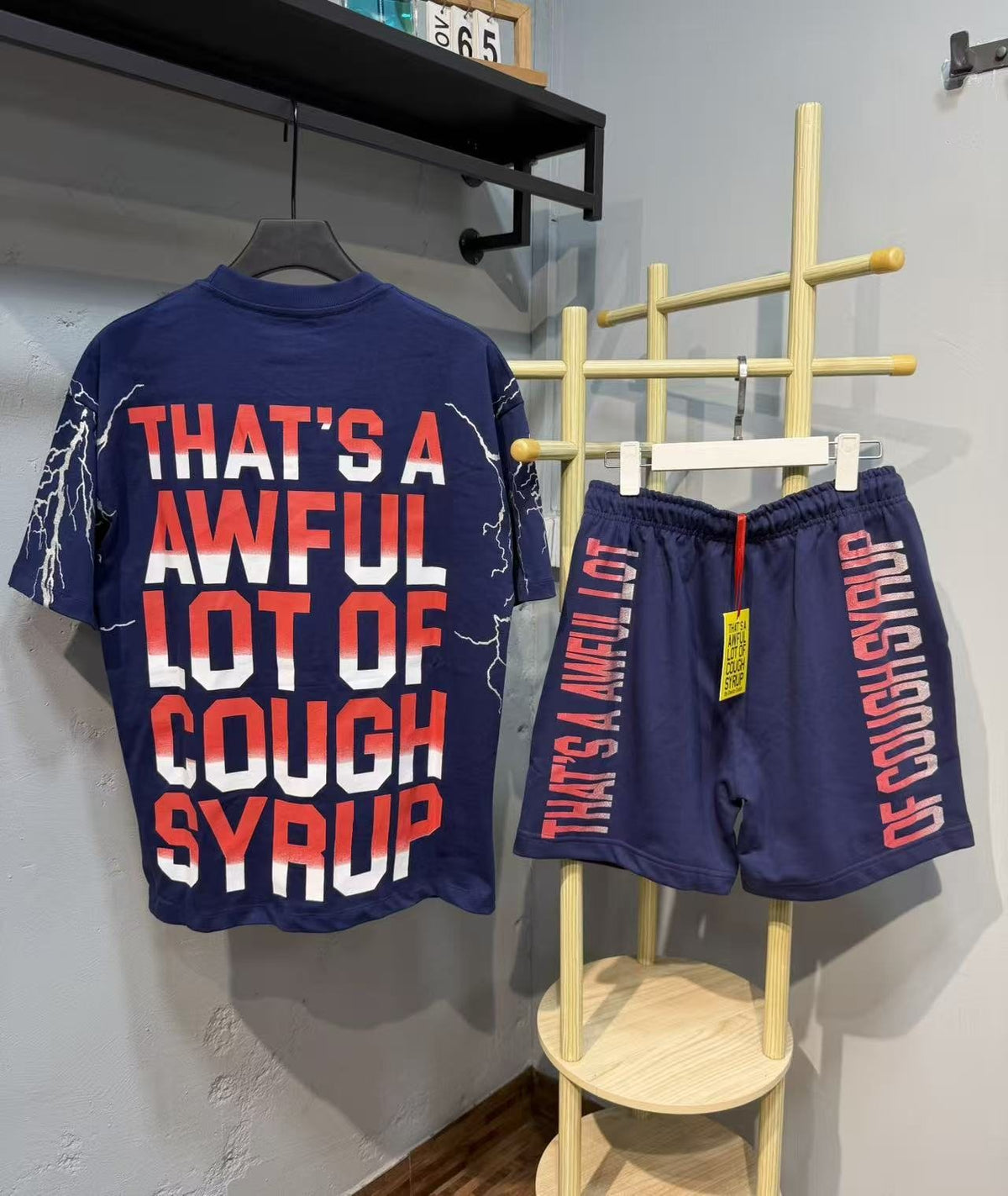 THAT'S A AWFUL LOT OF COUGH SYRUP Graphic T-Shirt & Shorts Set