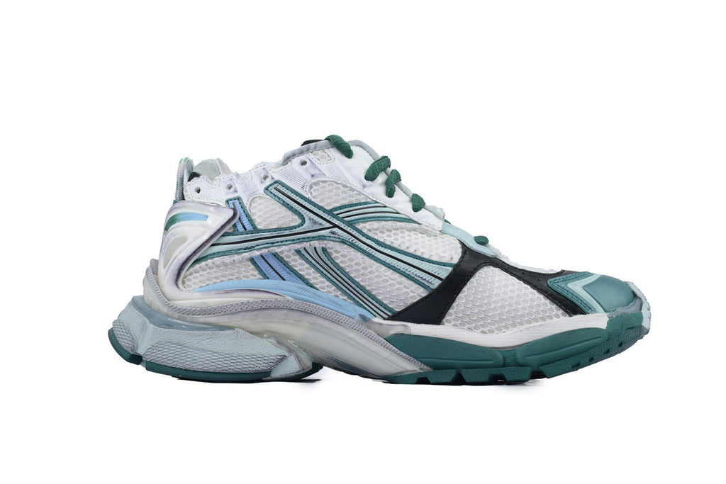 Balenciaga Runner Sneaker Worn-Out - White Green Blue 772767 W3RMU 9034