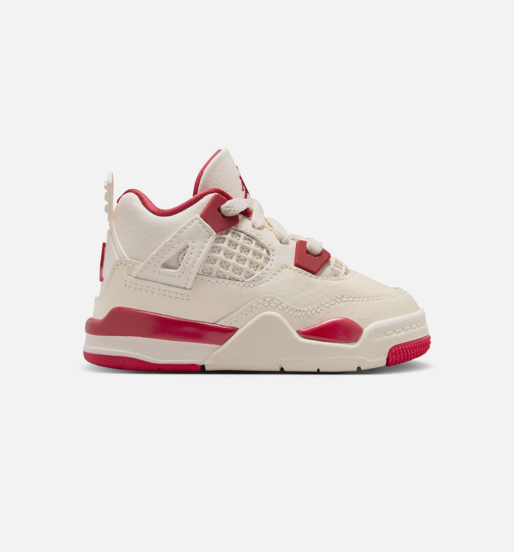Air Jordan 4 Retro "Valentine's Day" Infant/Toddler Shoe – Pale Ivory/Sierra Red/Tough Red