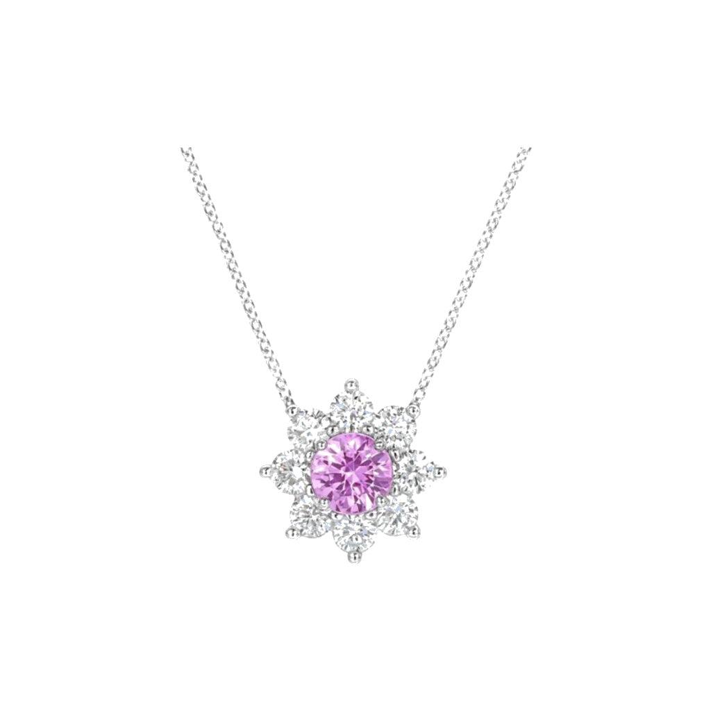 Harry Winston Style Sunflower Cubic Zirconia Necklace