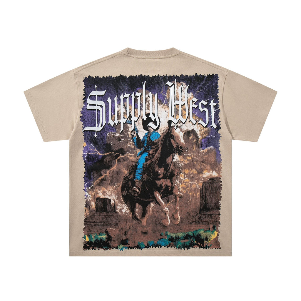 SUPPLY TEE By Any Means Necessary Western Rider Graphic T-Shirt