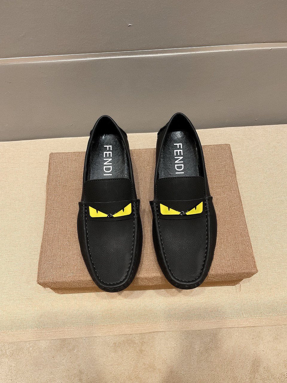 Fendi Black Yellow Accent Loafers