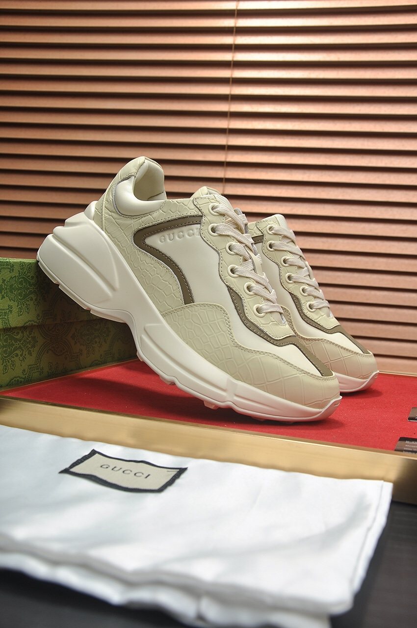 Gucci Cream Taupe Chunky Sneakers