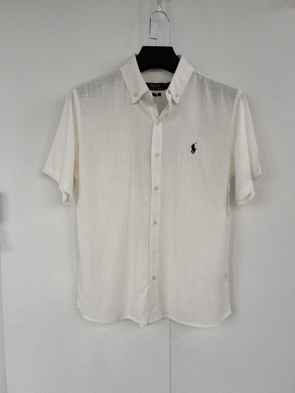 Ralph Lauren Ivory Linen Short-Sleeve Button-Front Shirt