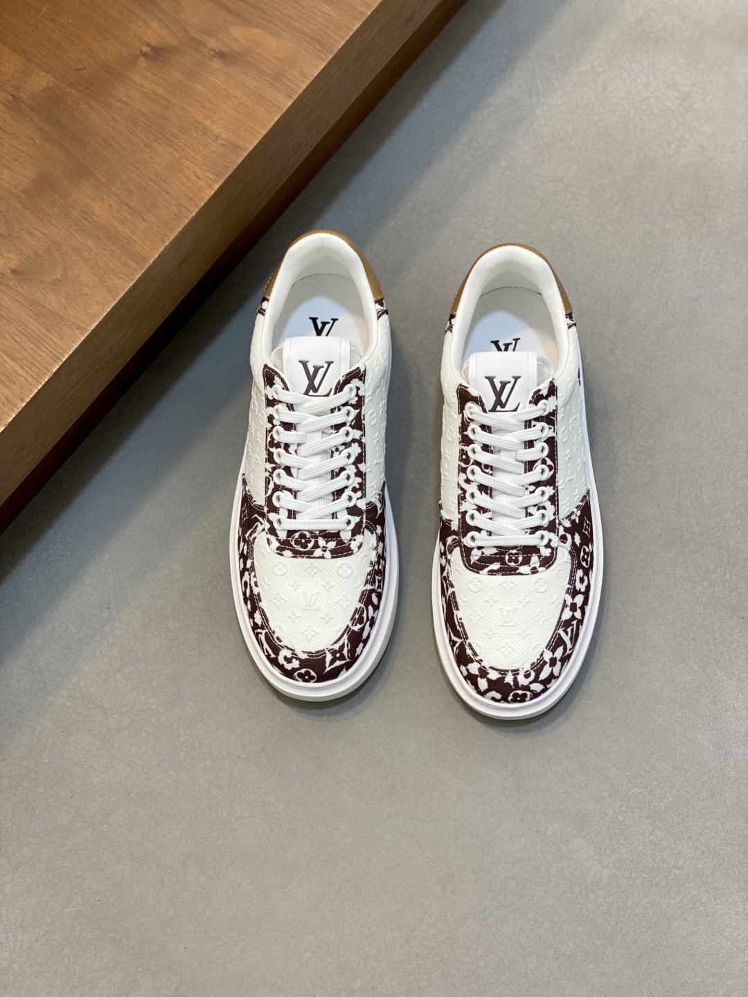 Louis Vuitton Monogram Panel Low-Top Sneakers - White Rubber Sole