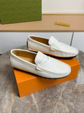 Louis Vuitton Textured Moc-Toe Loafers