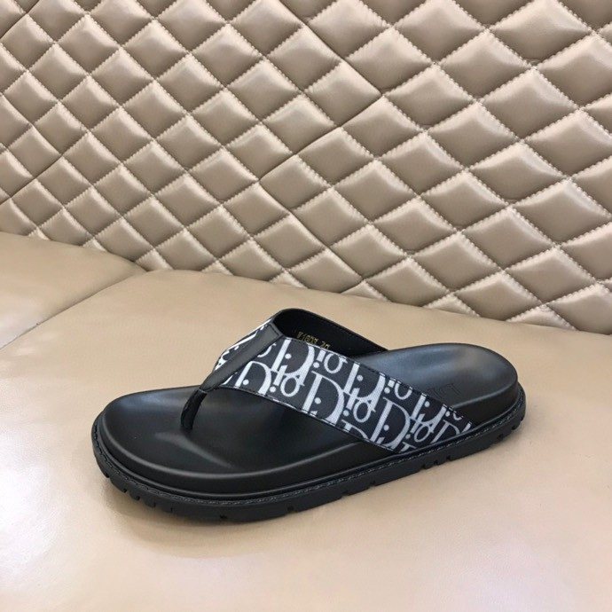 Dior Men's Black-and-White Thong Sandals