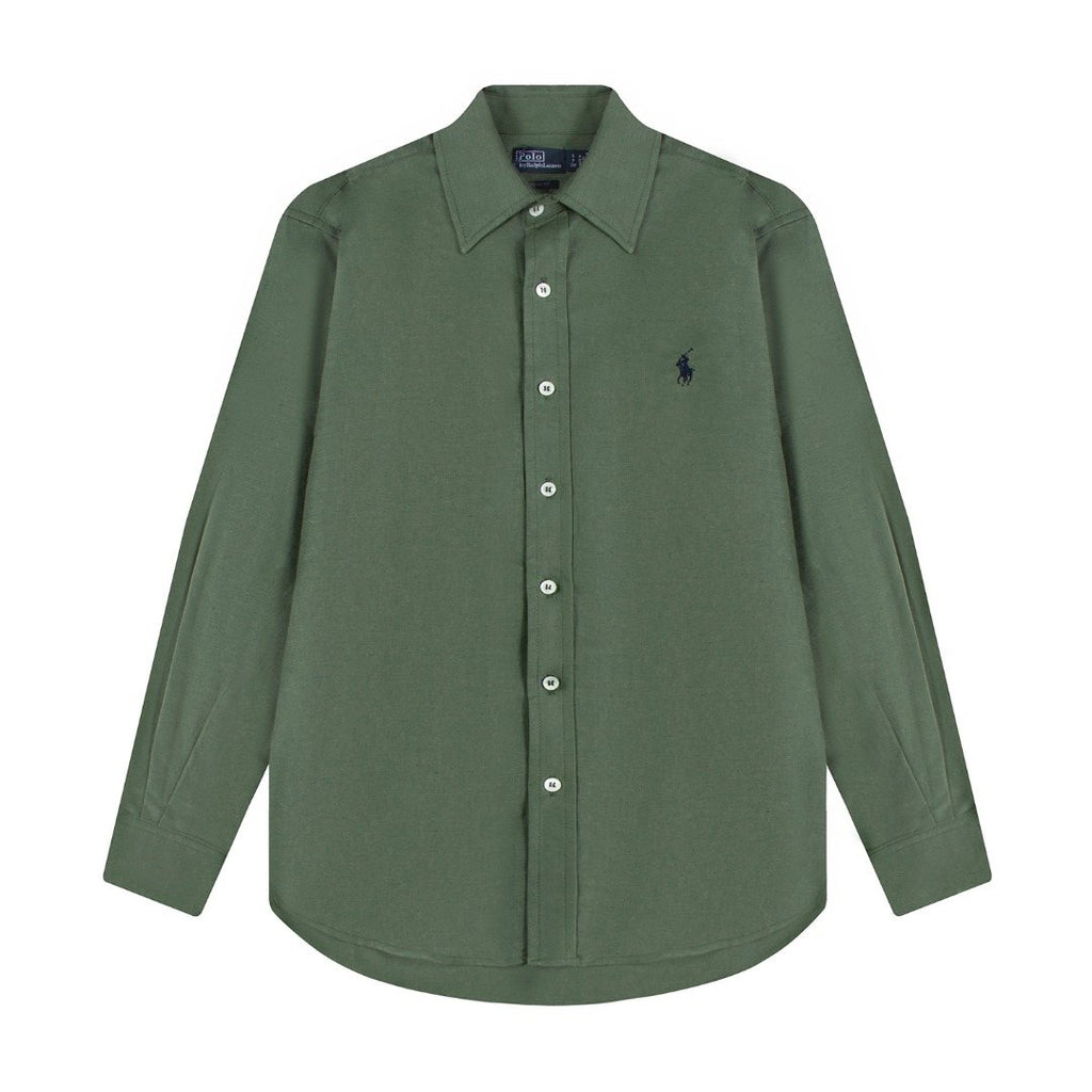 Ralph Lauren Embroidered Cotton-Blend Slub Linen Long-Sleeve Shirt