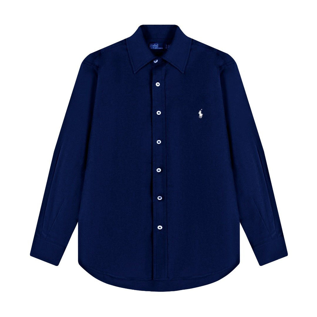 Ralph Lauren Embroidered Cotton-Blend Slub Linen Long-Sleeve Shirt