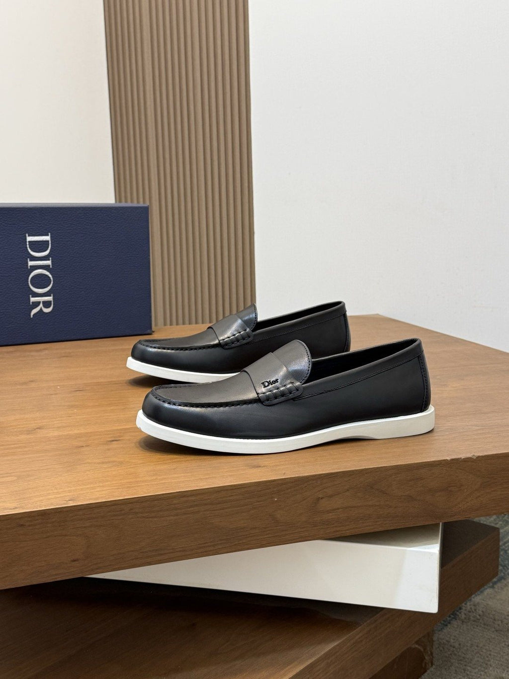 Dior Textured Leather Slip-On Shoes