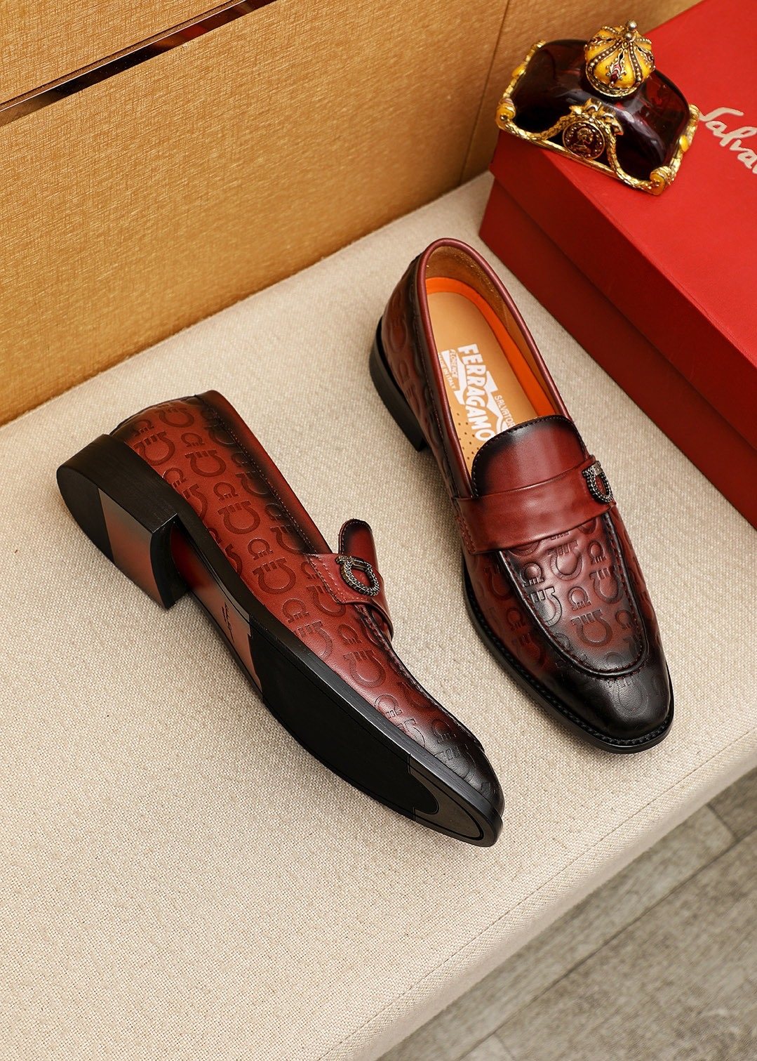 Ferragamo Embossed Slip-On Shoes