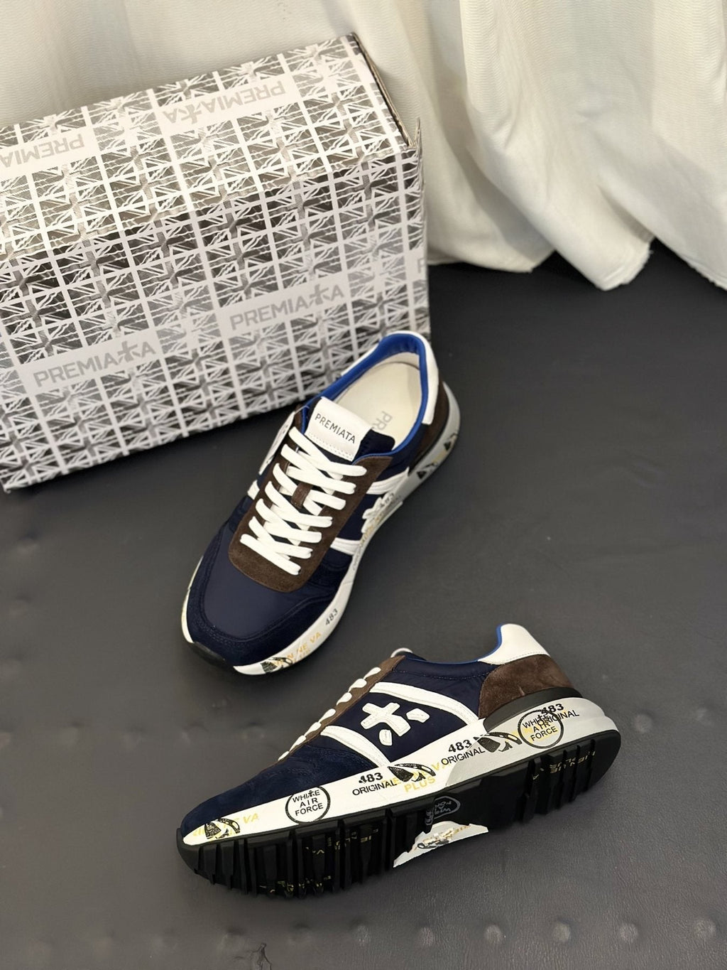 Premiata Men's Layered Low-Top Sneakers