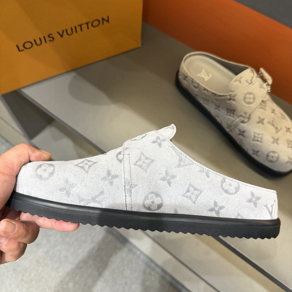 Louis Vuitton Men's Monogram Buckle Mules