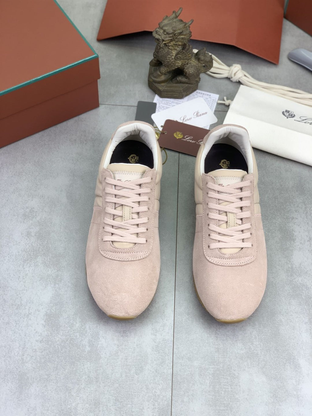 Loro Piana Contrast-Collar Low-Top Sneakers