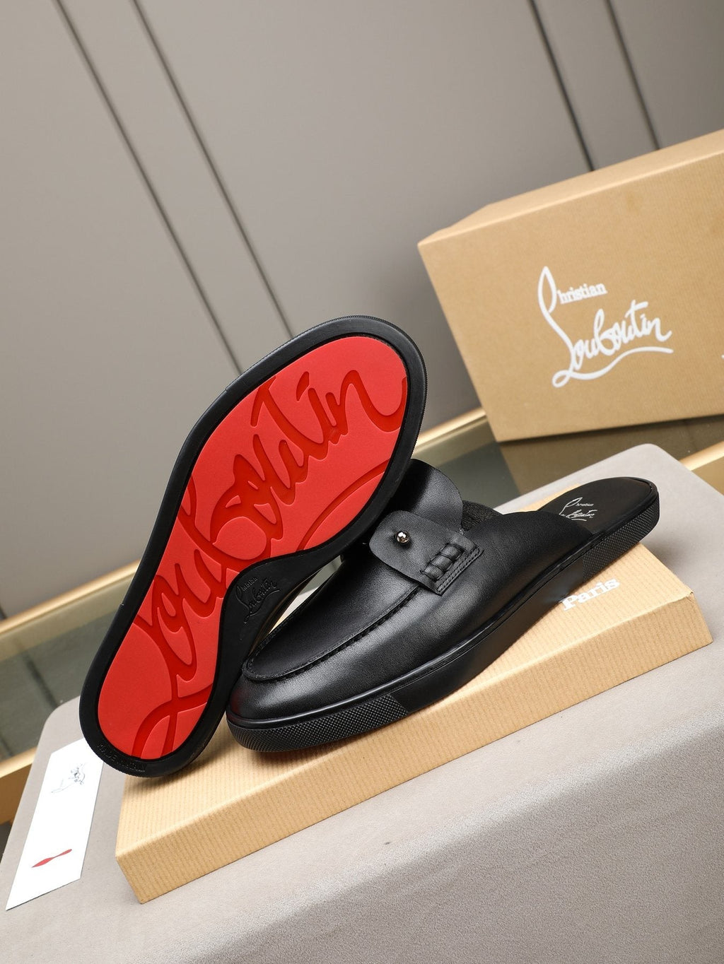 Christian Louboutin Buckle-Strap Slip-On Mules