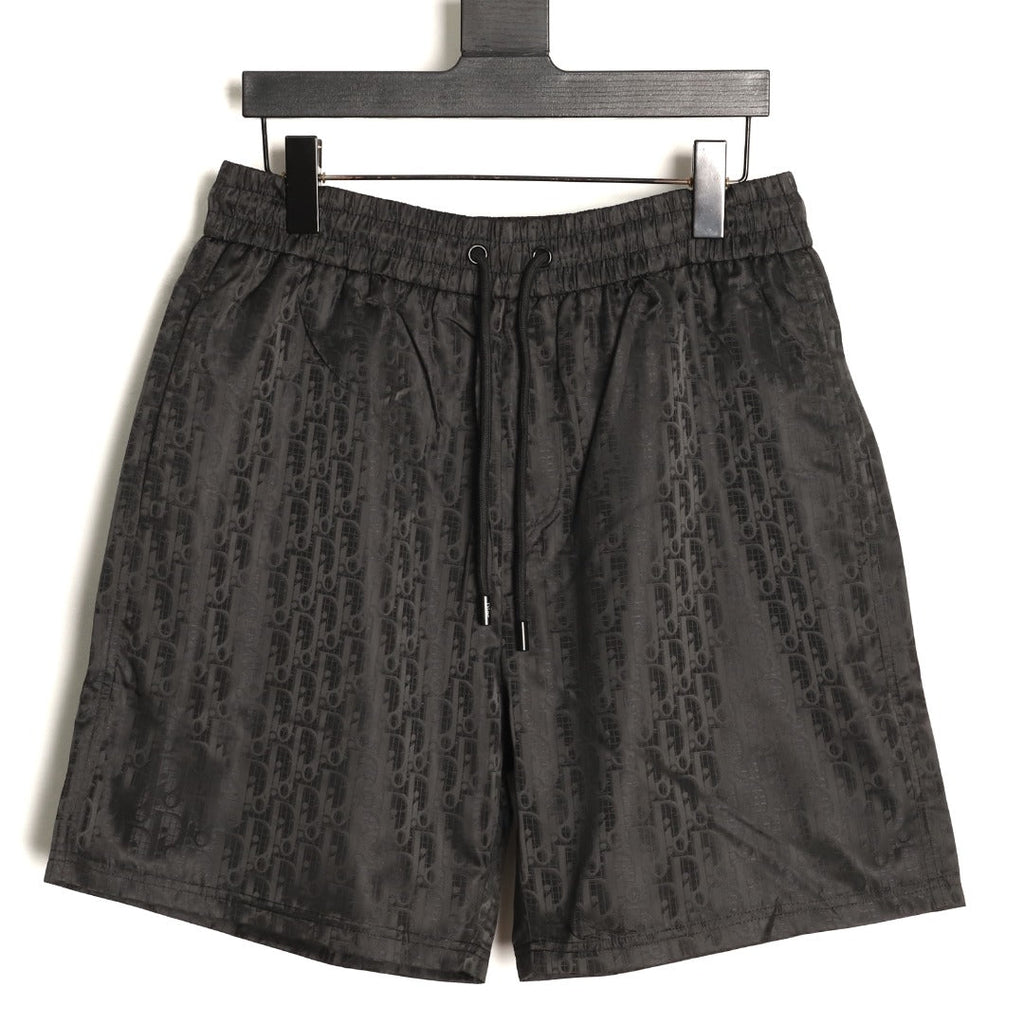 Gucci Tonal Double-G-Style Allover Drawstring Shorts - Black
